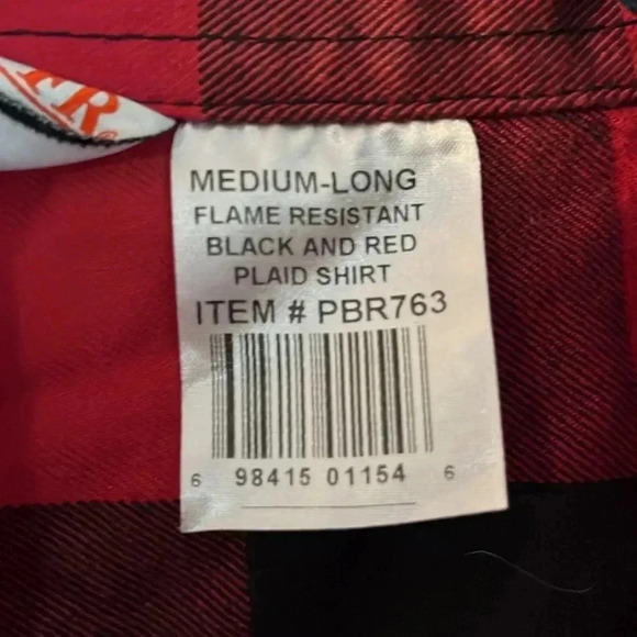 NWT RASCO FR Shirt Mens Large Buffalo Plaid Long Sleeve Flame Resistant Button - Picture 14 of 15